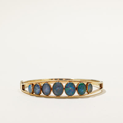 Vintage Opal Doublet Hinged Bracelet | 8.50ctw | 6.5