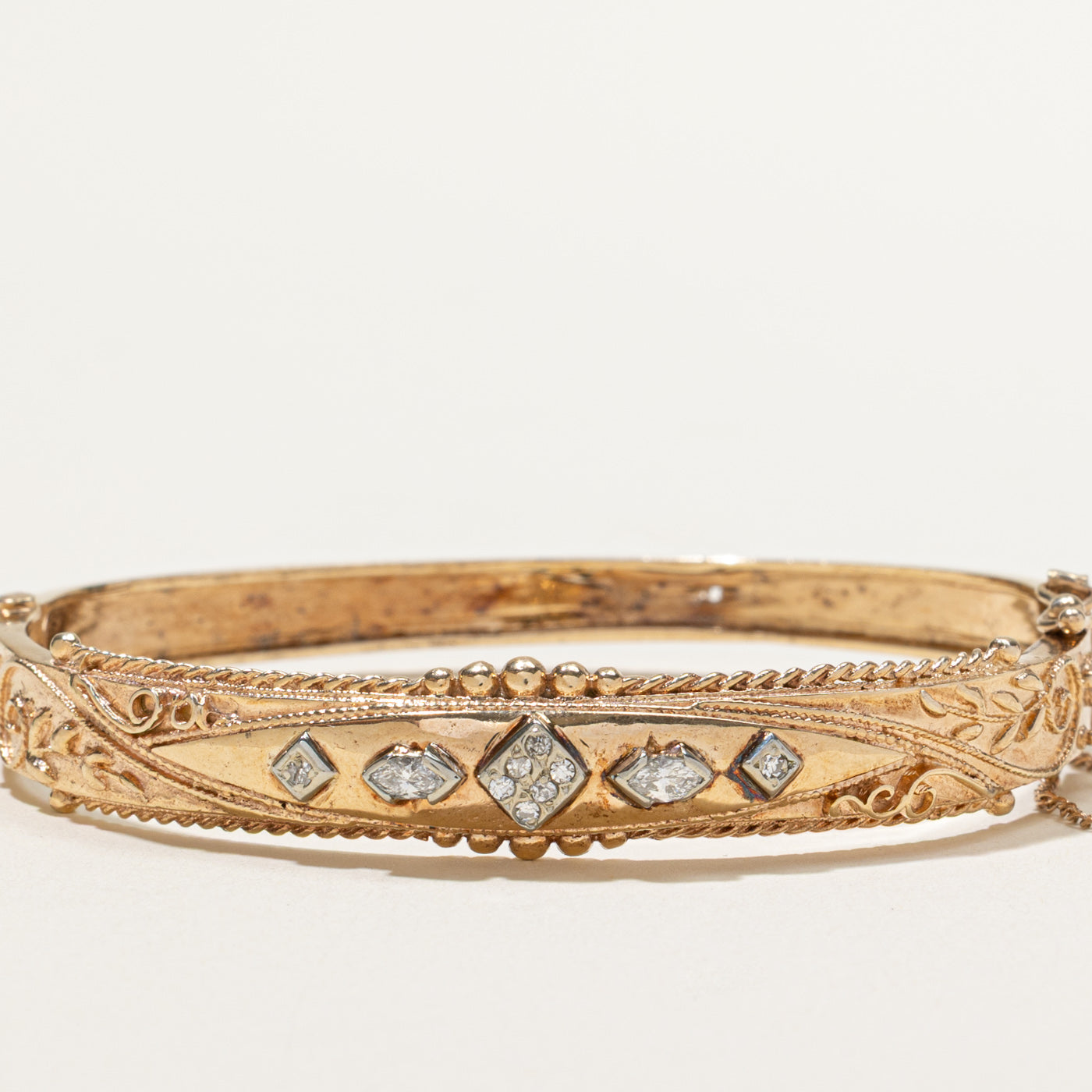 Antique Diamond Cuff Bracelet | 0.26ctw | 6.5"