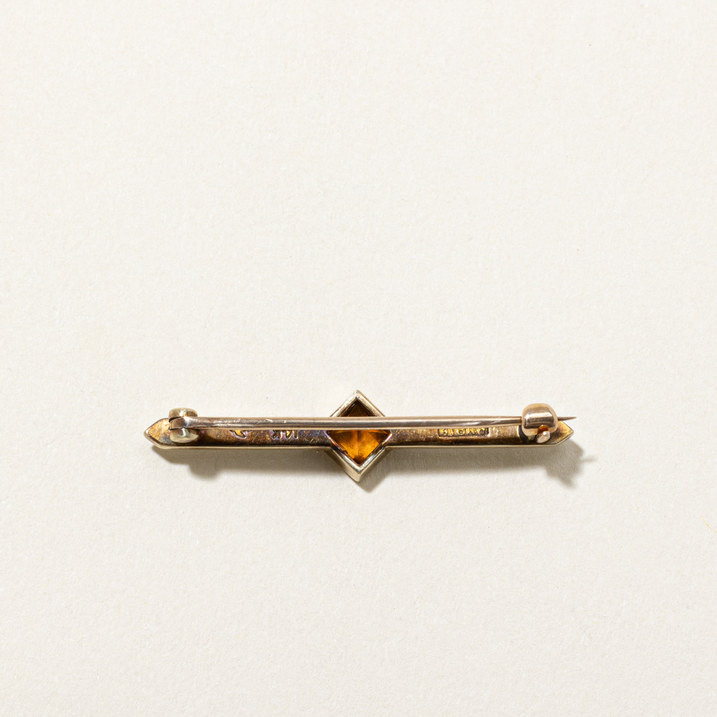 'Ryrie' Victorian Era Canadian Citrine & Pearl Pin | 0.50ctw