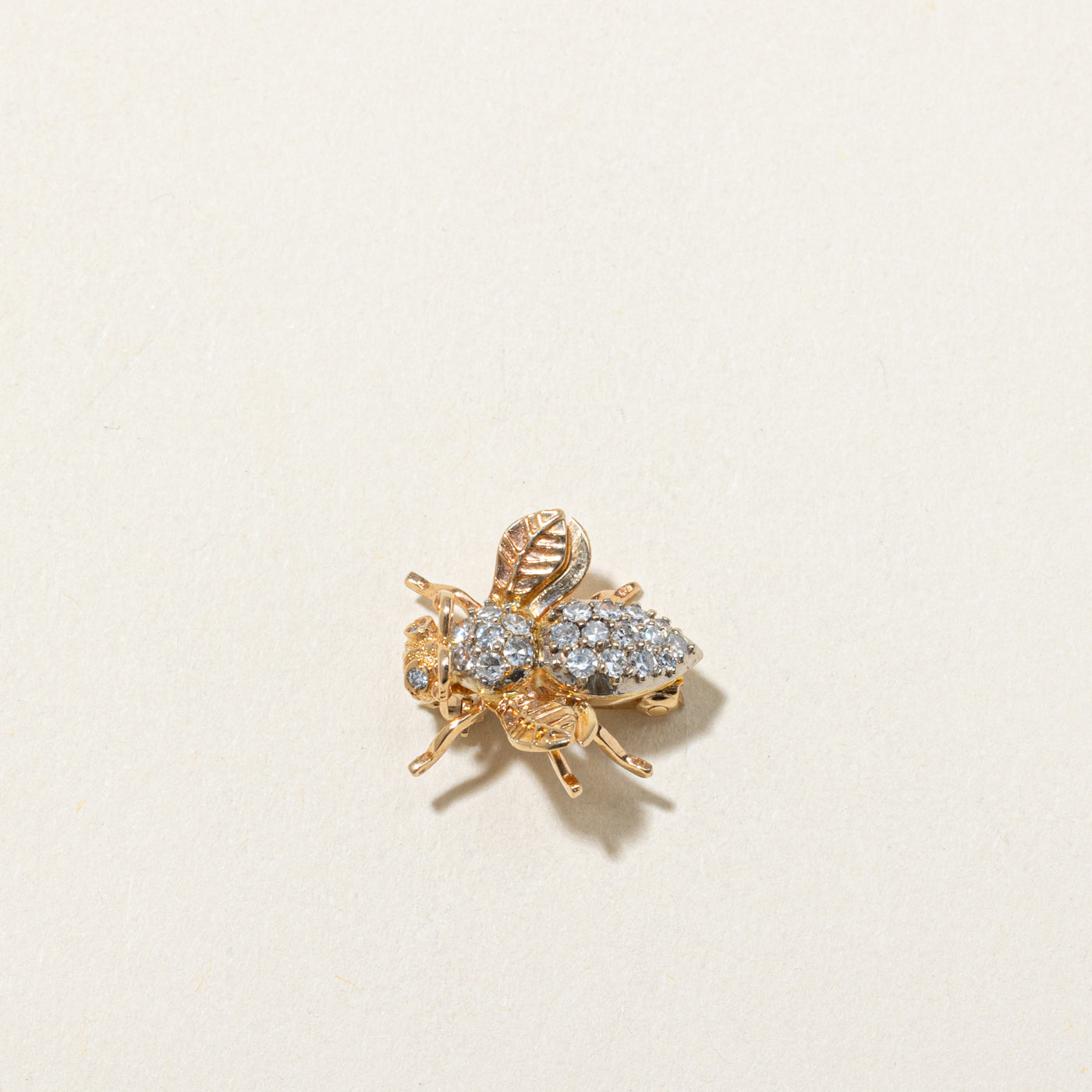 Vintage Diamond Bee Brooch | 0.43ctw