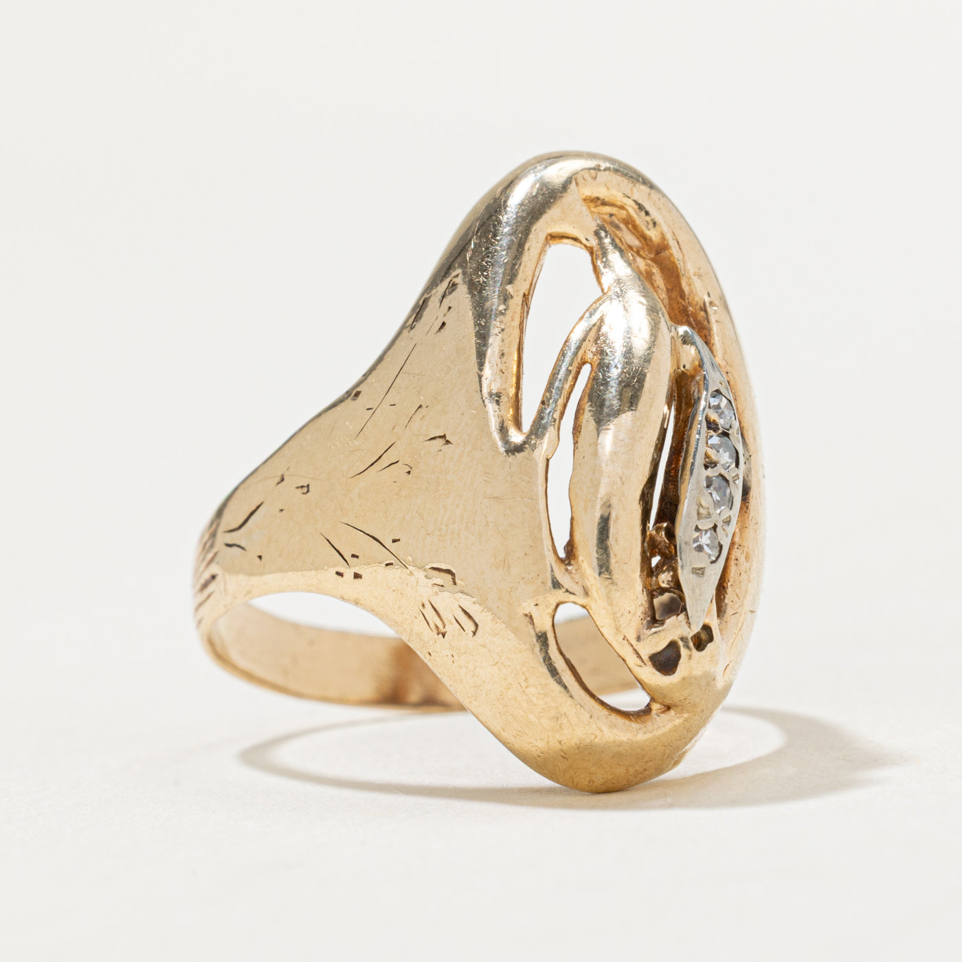 Vintage Diamond Abstract Ring | 0.04ctw | SZ 8.75