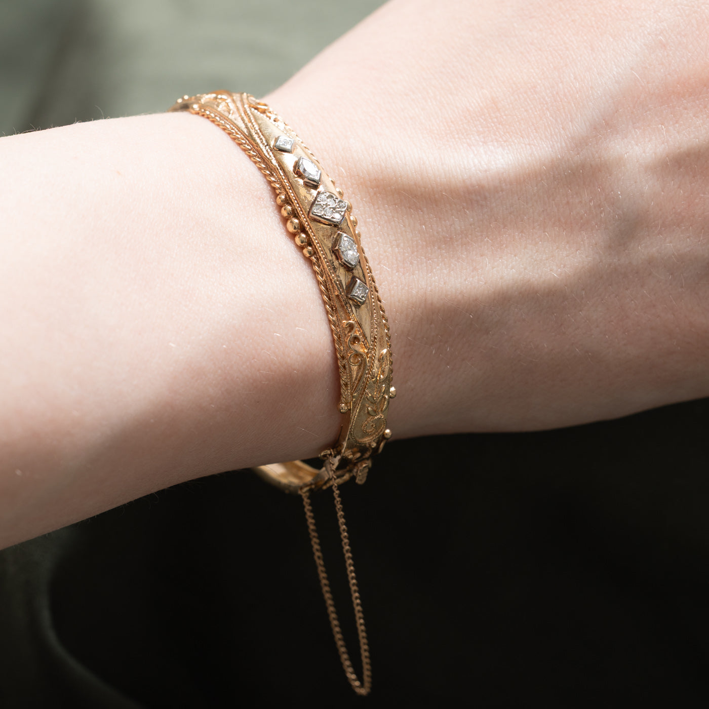 Antique Diamond Cuff Bracelet | 0.26ctw | 6.5"