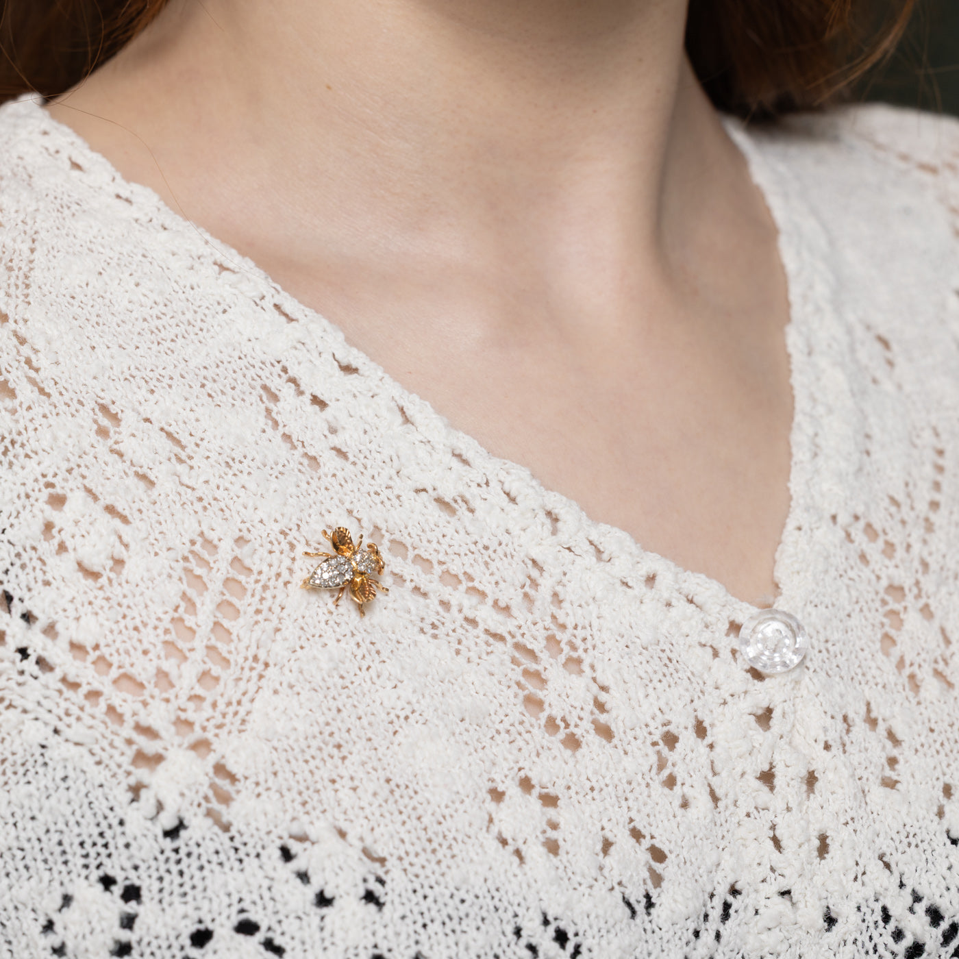 Vintage Diamond Bee Brooch | 0.43ctw