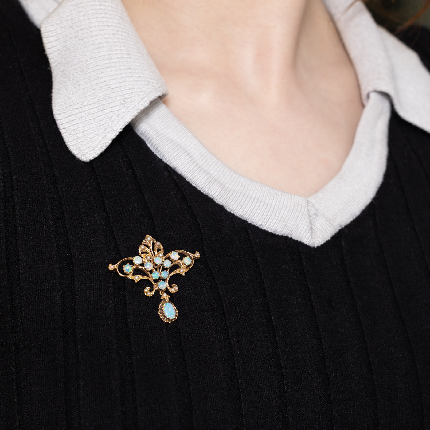 Vintage Opal Pendant Brooch | 1.35ctw