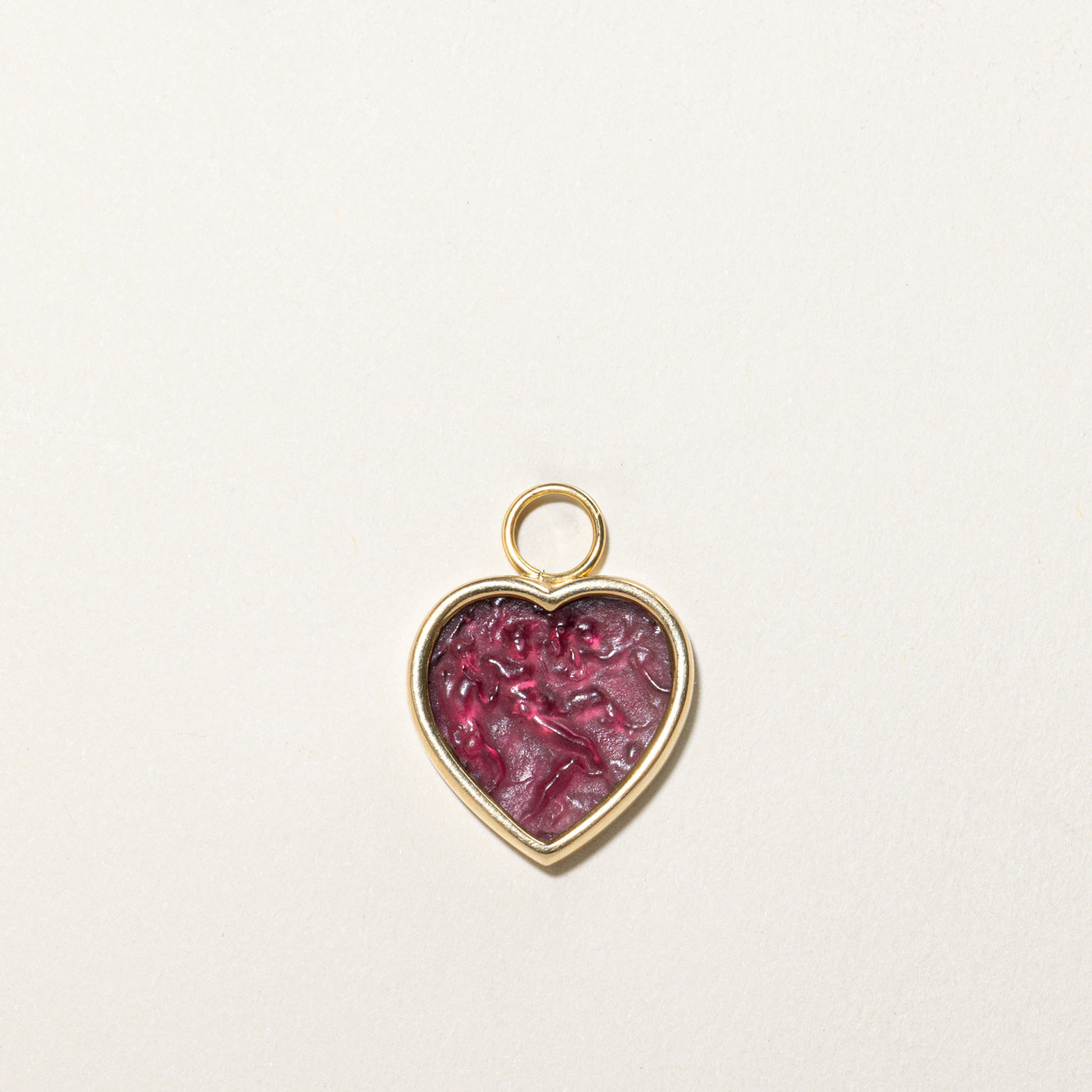 Vintage Italian Glass Heart Pendant | 10.00ct