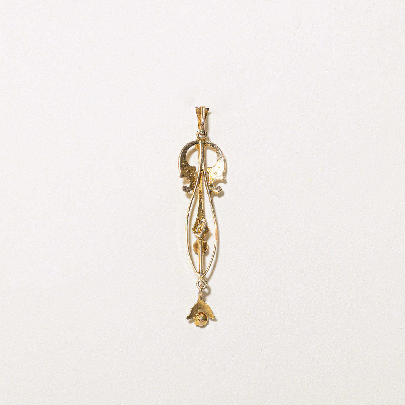 Antique Glass & Pearl Vintage Pendant | 0.15ctw