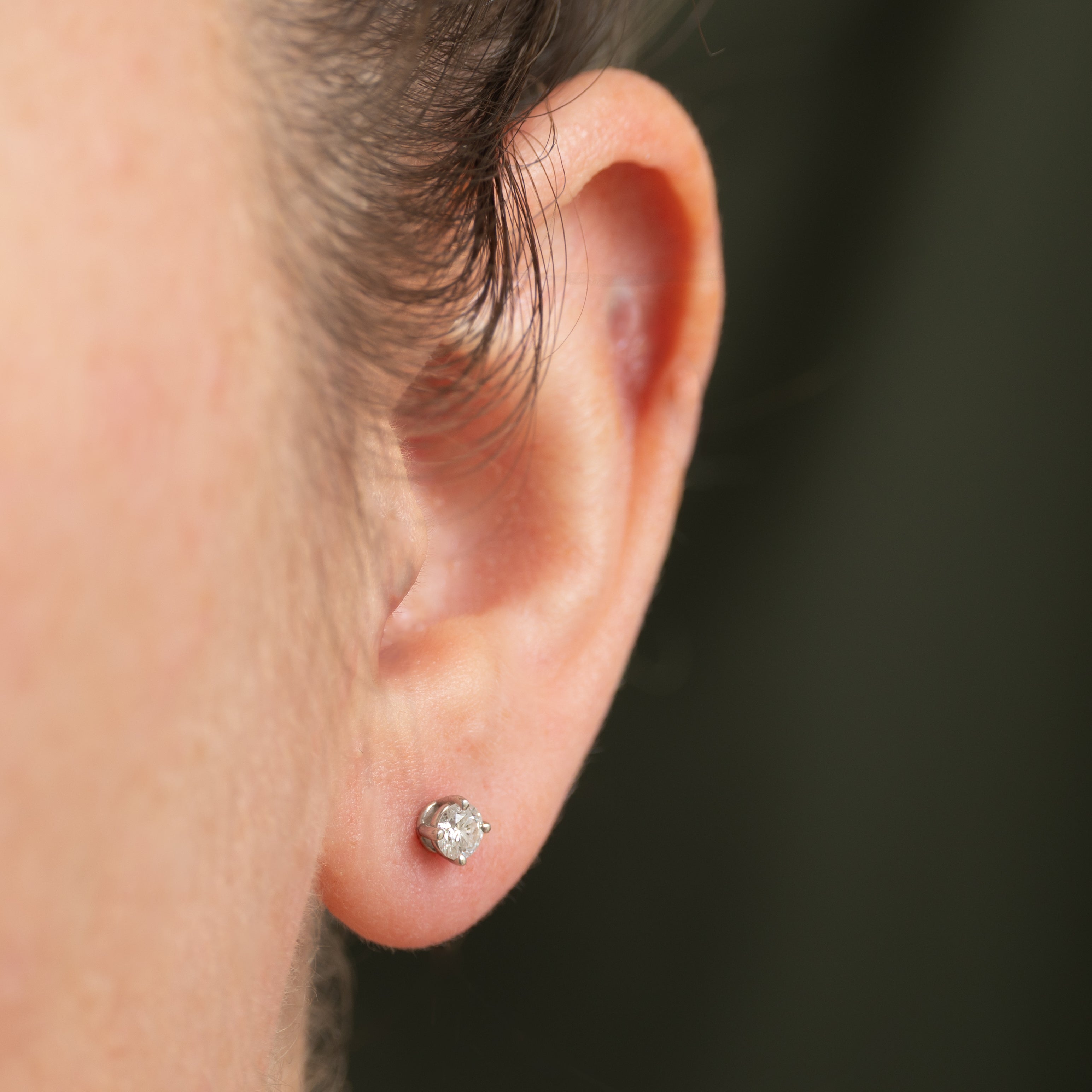 'Tiffany & Co' Solitaire Diamond Stud Earrings | 0.38ctw