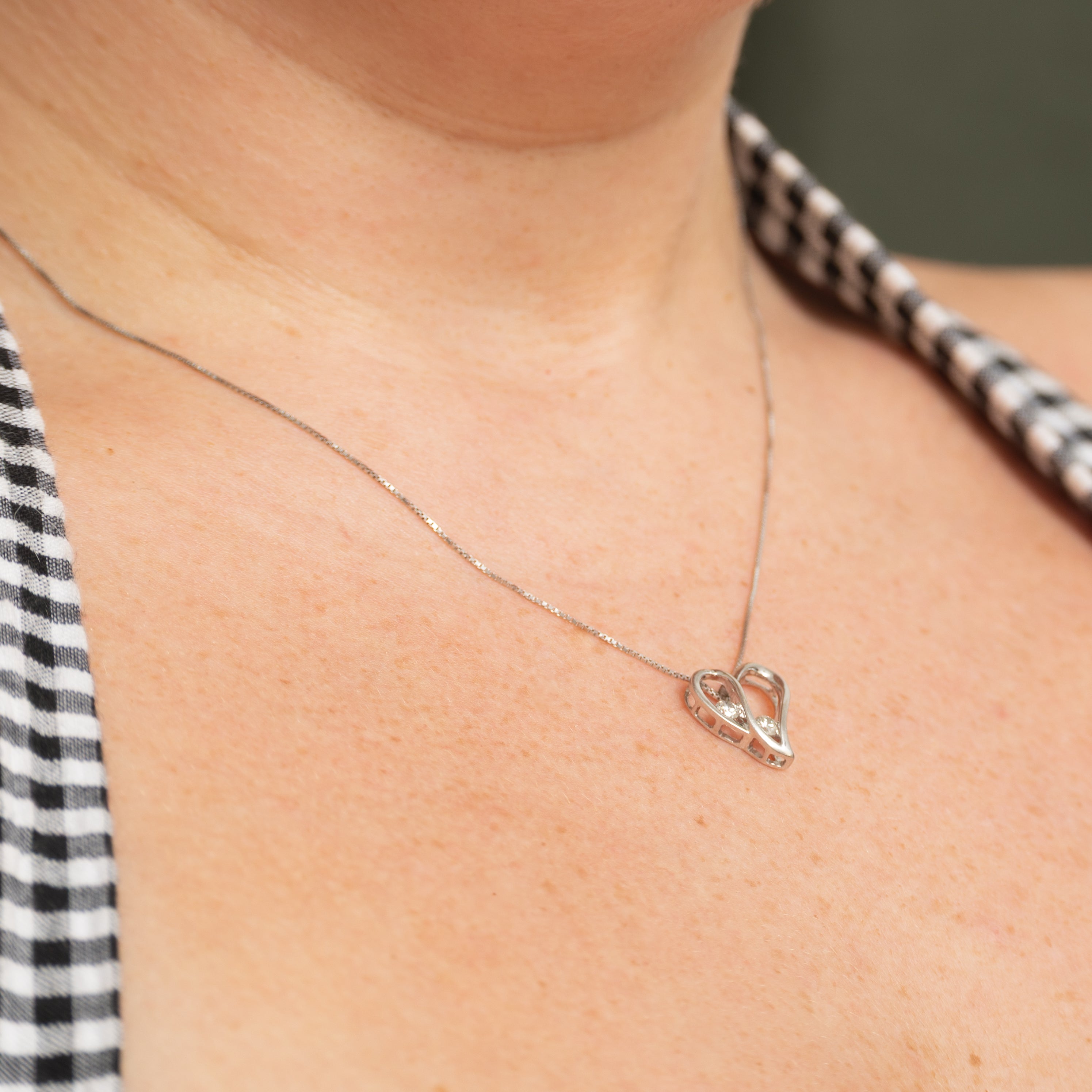 Italian 10k Diamond Heart Pendant Necklace | 0.20ctw | 17.75"