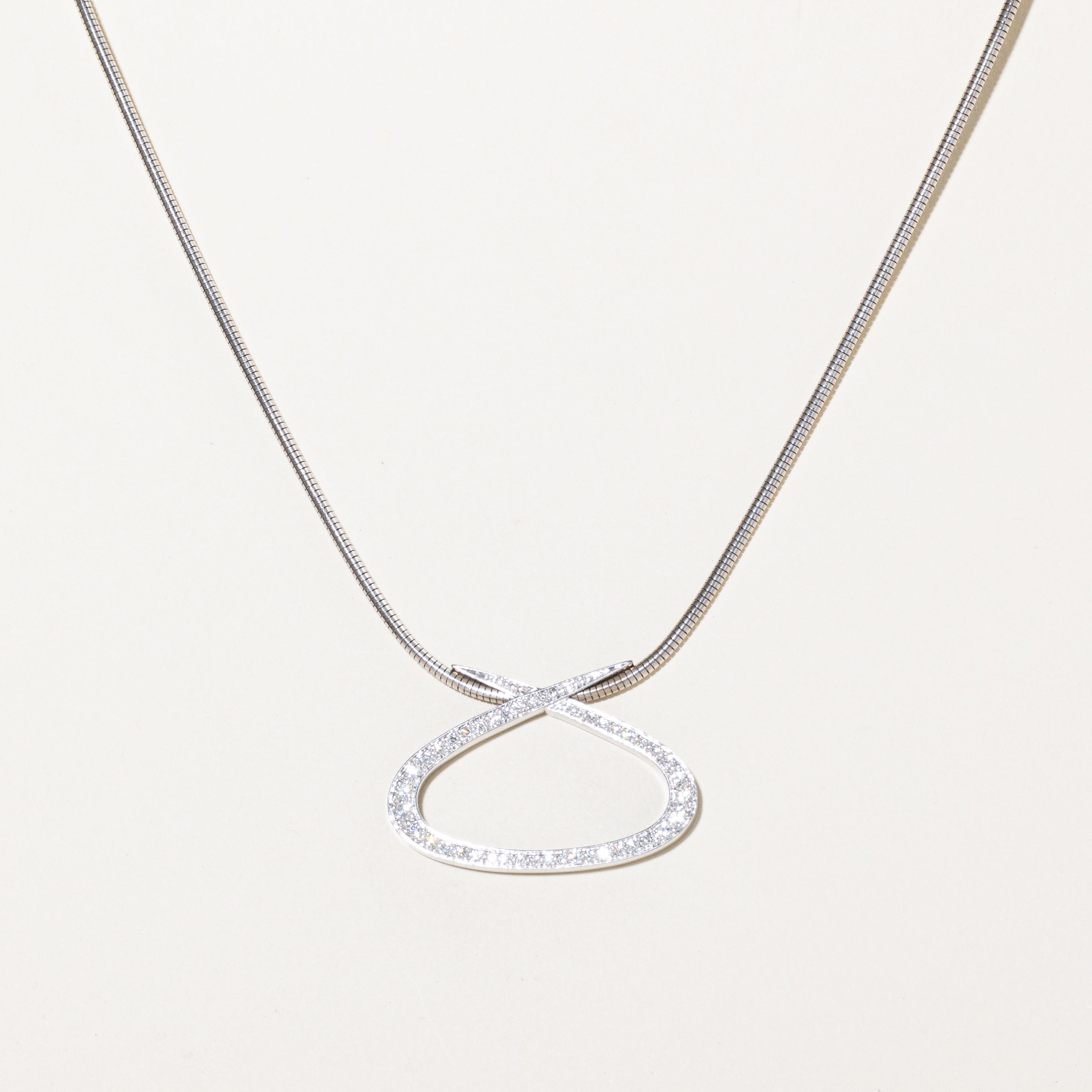 'Cavelti' & 'Birks' Vintage 18k Pave Set Diamond Pendant Necklace | 0.60ctw | 17"