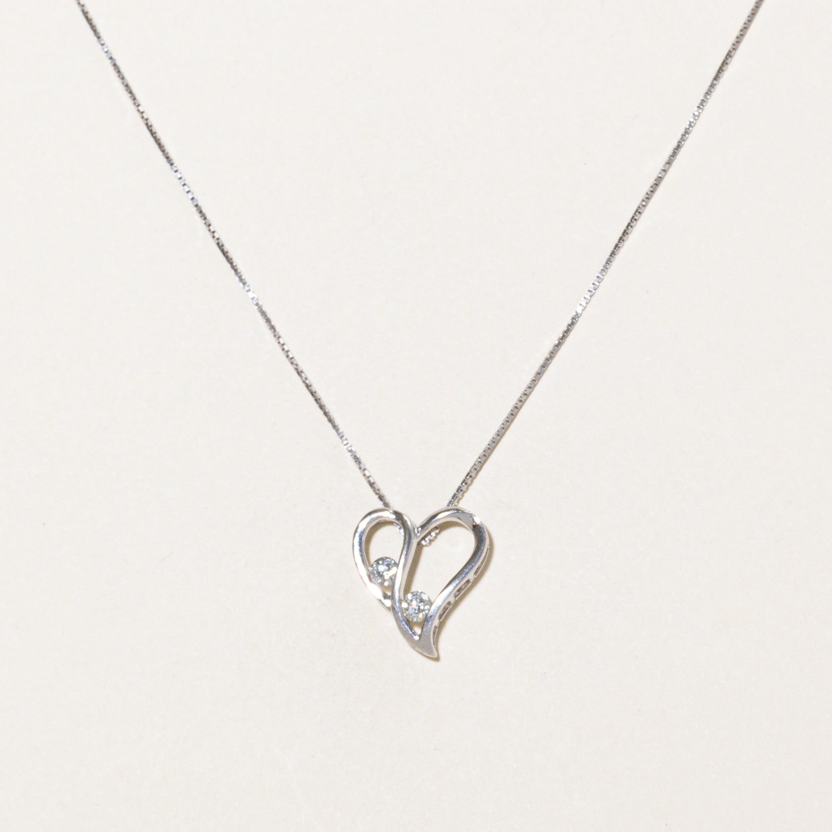 Italian 10k Diamond Heart Pendant Necklace | 0.20ctw | 17.75"