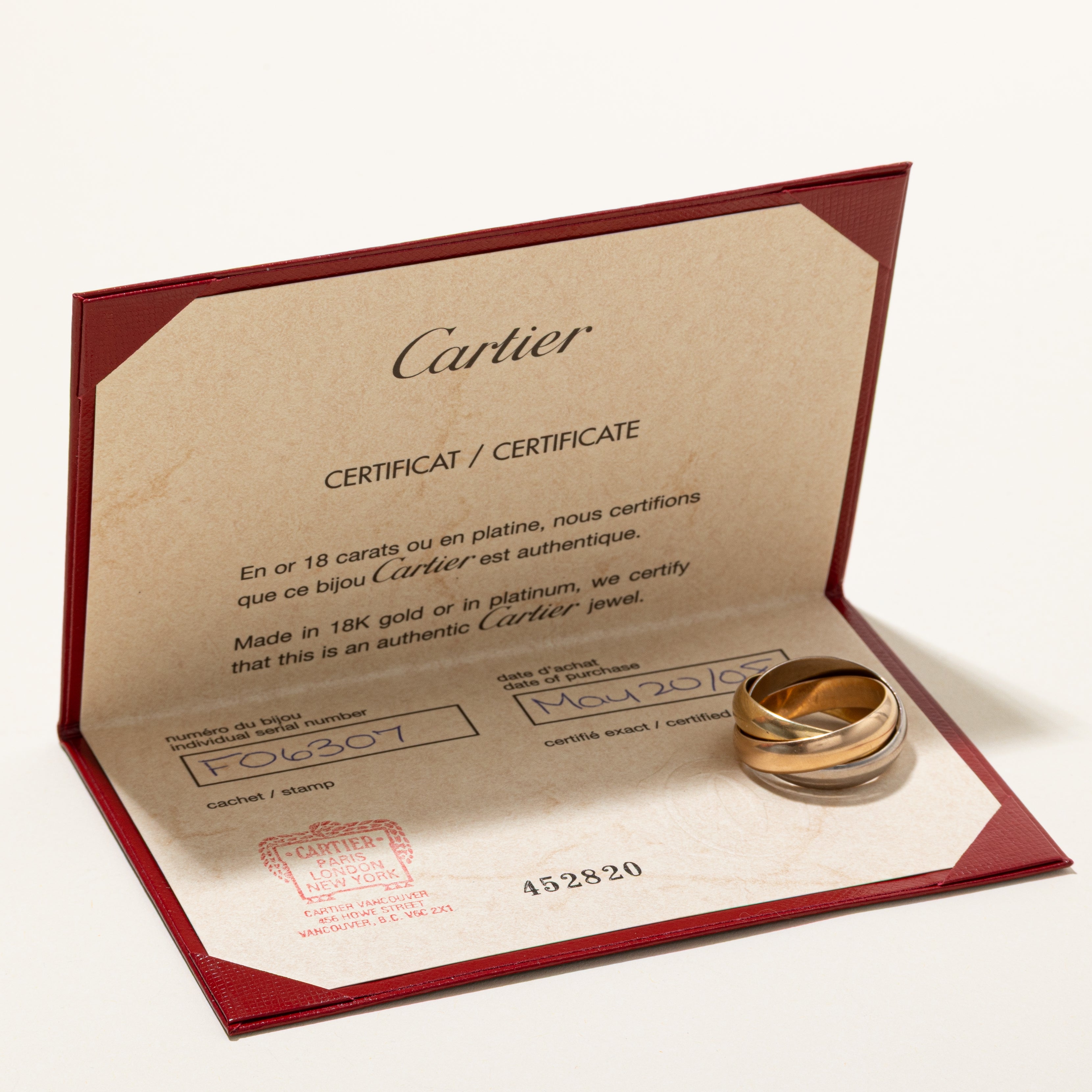 'Cartier' Trinity Ring, Extra Large Model | SZ 7