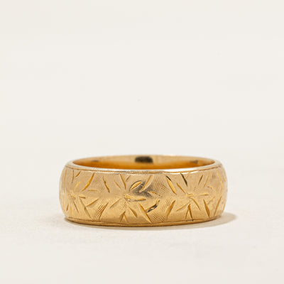 1964 Birmingham 18k Yellow Gold Floral Band | 5.90mm | SZ