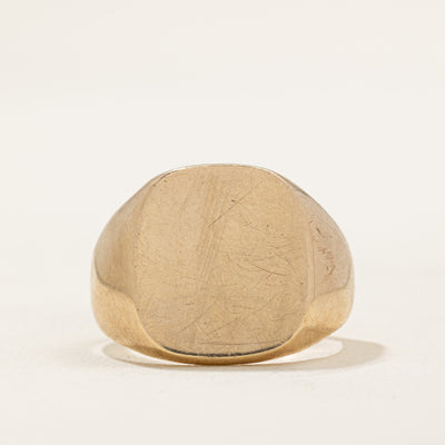 1972 Birmingham 9k Yellow Gold Blank Signet Ring | SZ 7.75