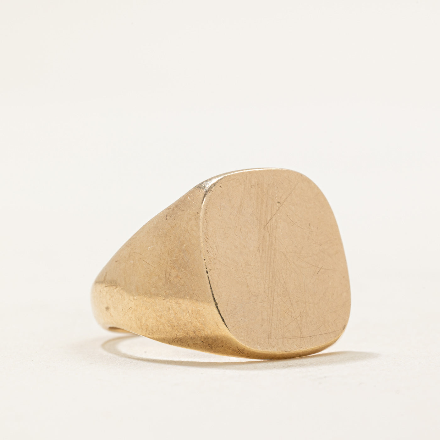 1972 Birmingham 9k Yellow Gold Blank Signet Ring | SZ 7.75