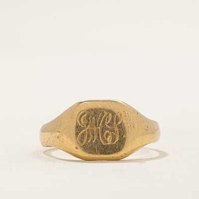 1930's UK 18k Yellow Gold Signet Ring | SZ 12.75