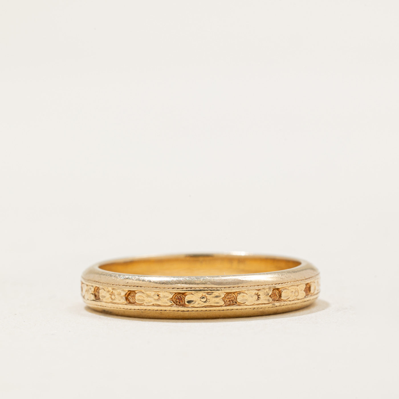 Vintage Canadian 14k Yellow Gold Floral Engraved Ring | SZ 6.5