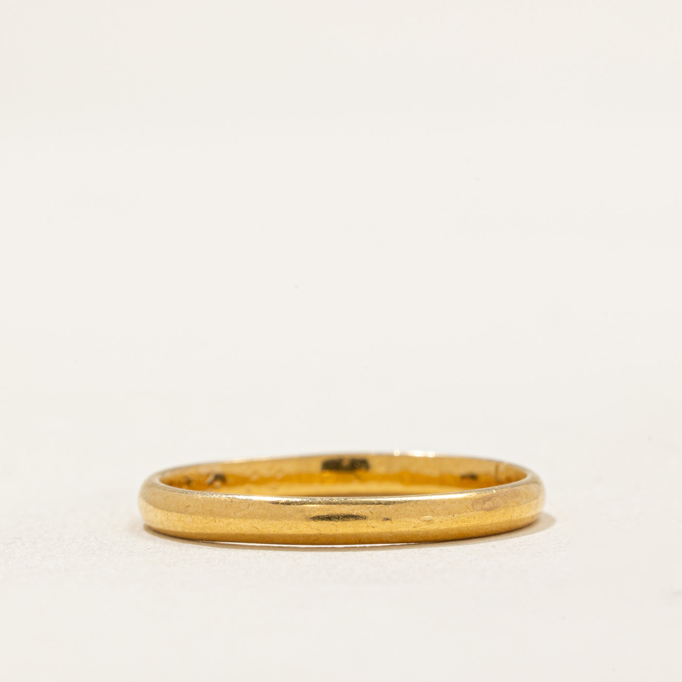 Alliance vintage en or jaune 22 carats, imitation poinçon | 2,35 mm | Taille 7,75