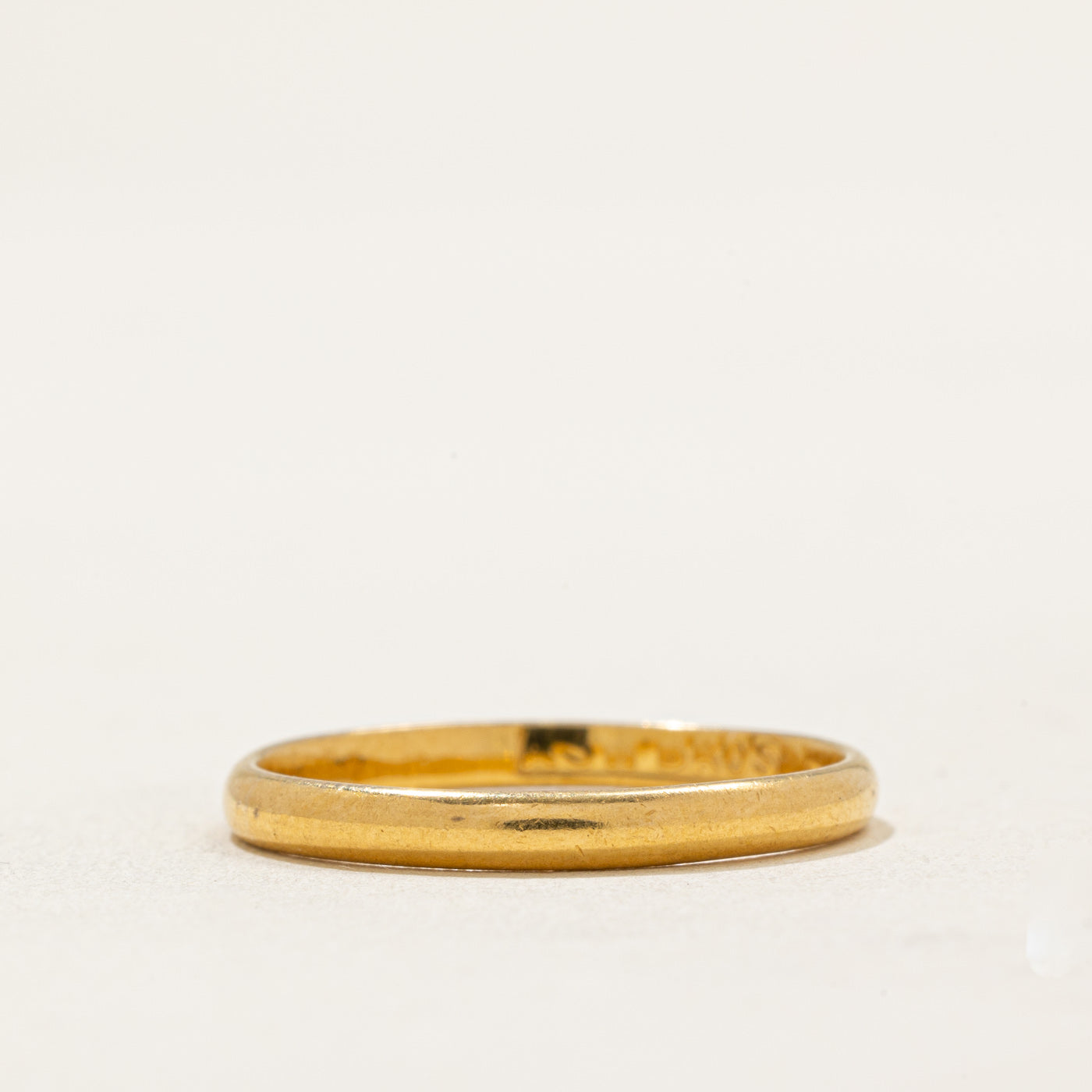 Alliance vintage en or jaune 22 carats, imitation poinçon | 2,35 mm | Taille 7,75