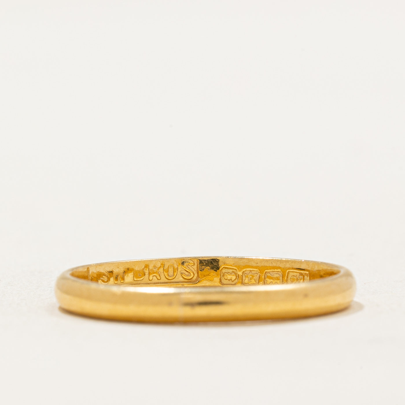 Alliance vintage en or jaune 22 carats, imitation poinçon | 2,35 mm | Taille 7,75