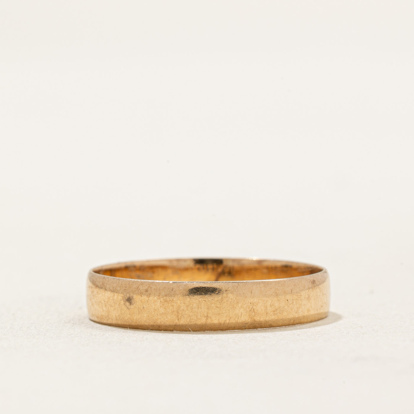 Vintage Pseudo Hallmarked 14k Yellow Gold Wedding Band | 3.55mm | SZ 6.25