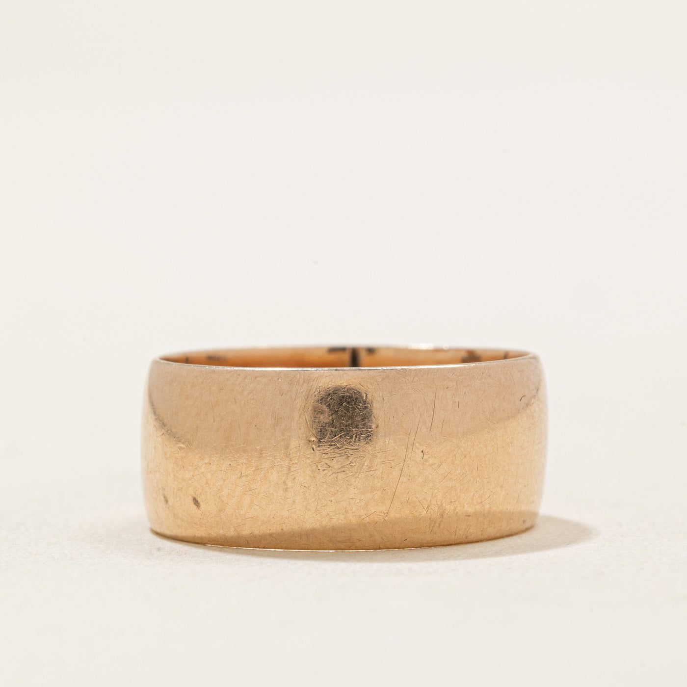 Bague de cigare vintage en or jaune 10 carats, pseudo poinçonnée | 8,00 mm | Taille 6,5