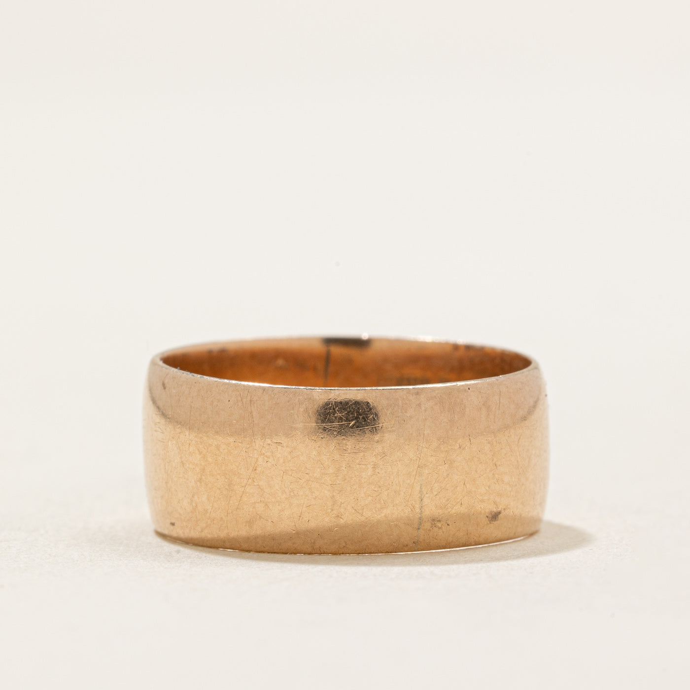 Bague de cigare vintage en or jaune 10 carats, pseudo poinçonnée | 8,00 mm | Taille 6,5