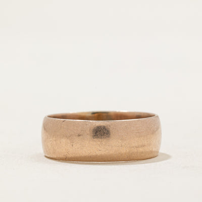 Vintage Pseudo Hallmarked 9k Rose Gold Wedding Band | 6.65mm | SZ 7.75