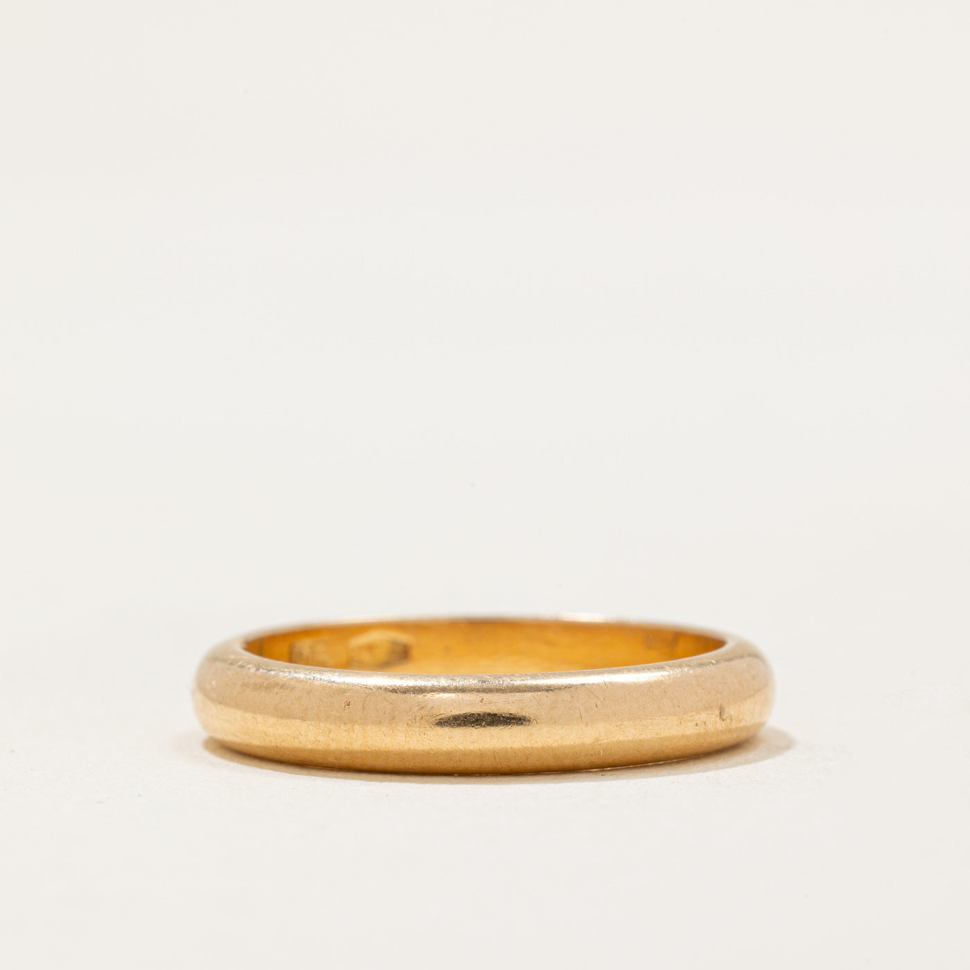 Vintage Italian 18k Yellow Gold Wedding Band | 3.40mm | SZ 6.75
