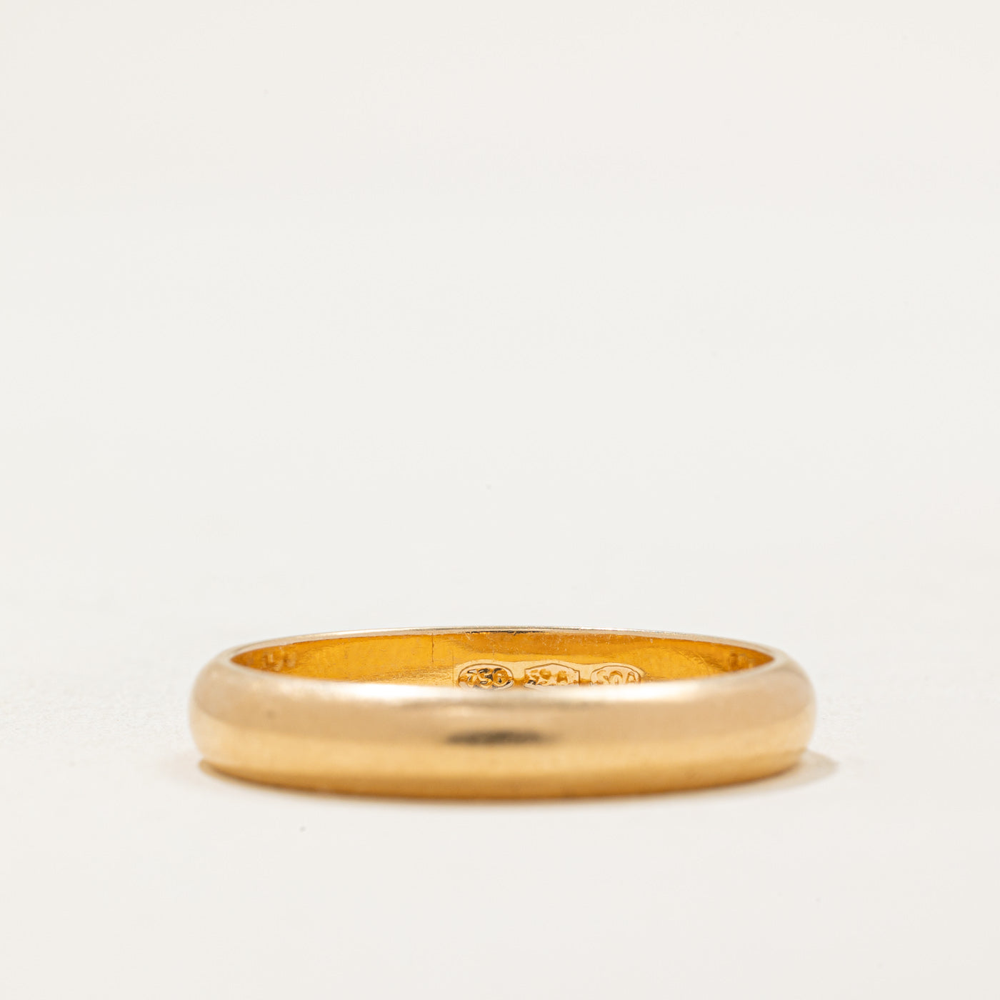 Vintage Italian 18k Yellow Gold Wedding Band | 3.70mm | SZ 9.25