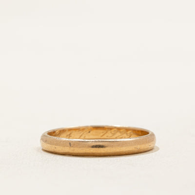 1935 Finnish 18k Yellow Gold Wedding Band | 2.95mm | SZ 8.75
