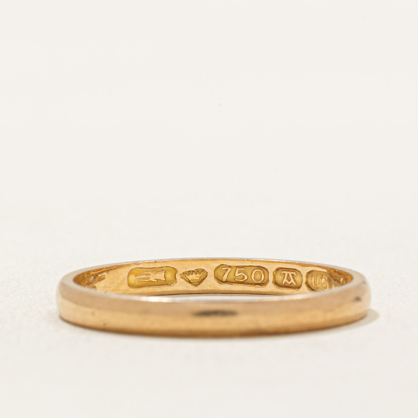 Alliance finlandaise en or jaune 18 carats de 1949 | 2,30 mm | Taille 8