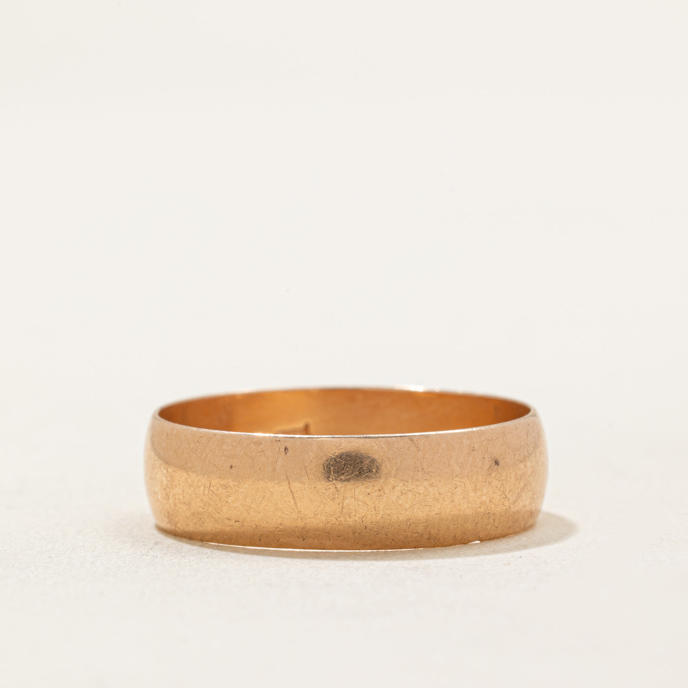 1984 Soviet Hallmarked 14k Rose Gold Wedding Band | 6.40mm | SZ 11