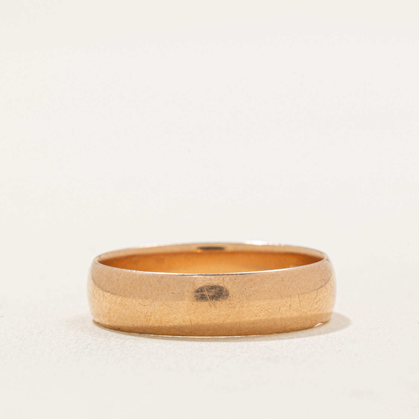 1970 Soviet Hallmarked 14k Rose Gold Wedding Band | 5.20mm | SZ 9.25