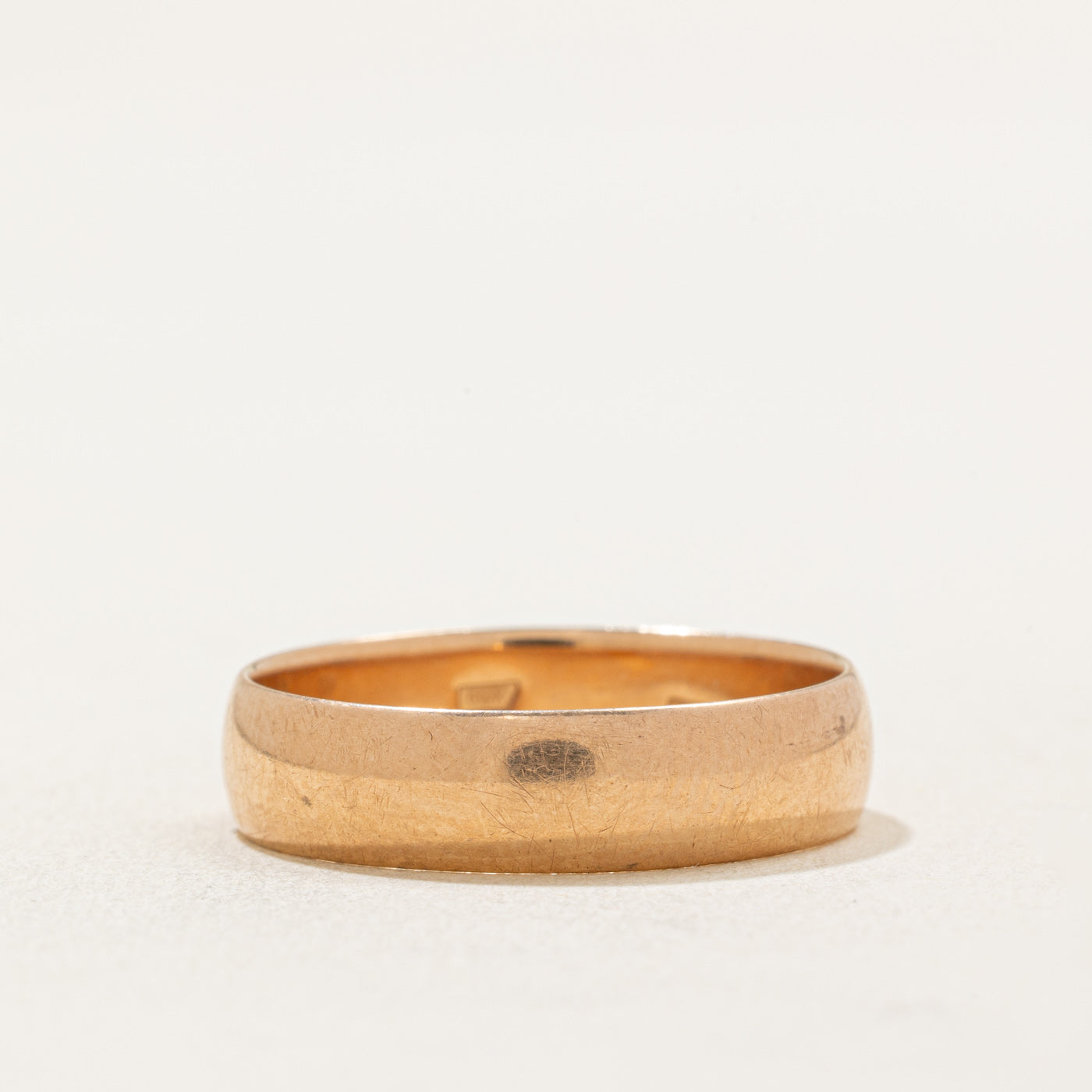 1970 Soviet Hallmarked 14k Rose Gold Wedding Band | 5.20mm | SZ 9.25