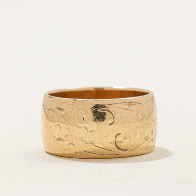 10K Yellow Gold Cigar Band | 9.85mm | SZ 6.75