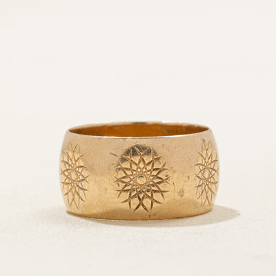 10K Yellow Gold Cigar Band | 9.95mm | SZ 6.75