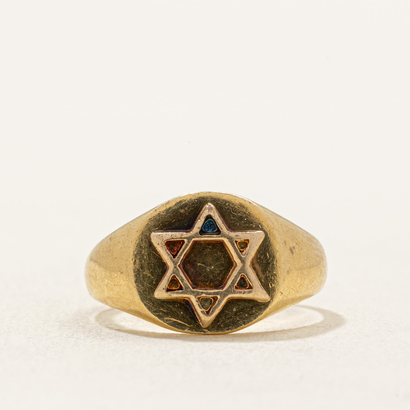 Vintage 18k Yellow Gold Star of David Ring | SZ 2.25