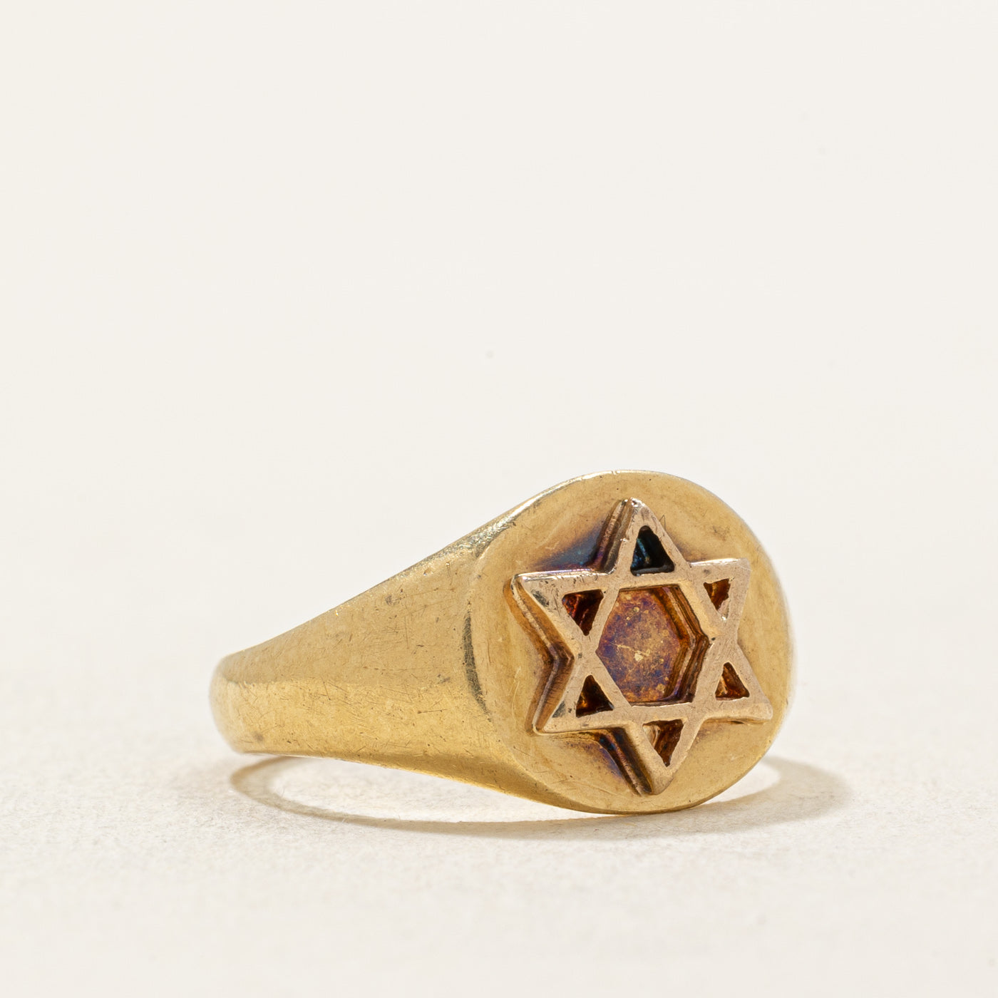 Vintage 18k Yellow Gold Star of David Ring | SZ 2.25