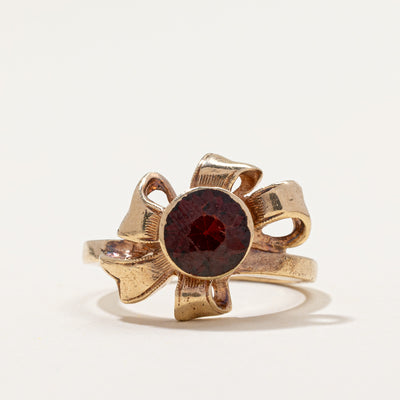 Bezel Set Garnet Bow Ring | 1.40ct | SZ 6.25