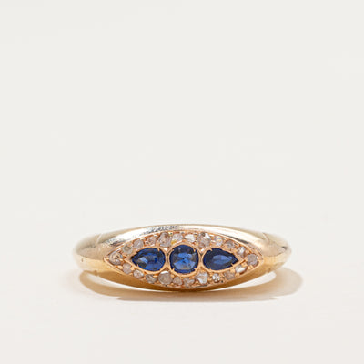 Reworked Antique Sapphire & Diamond Ring | 0.16ctw, 0.10ctw | SZ 5.5