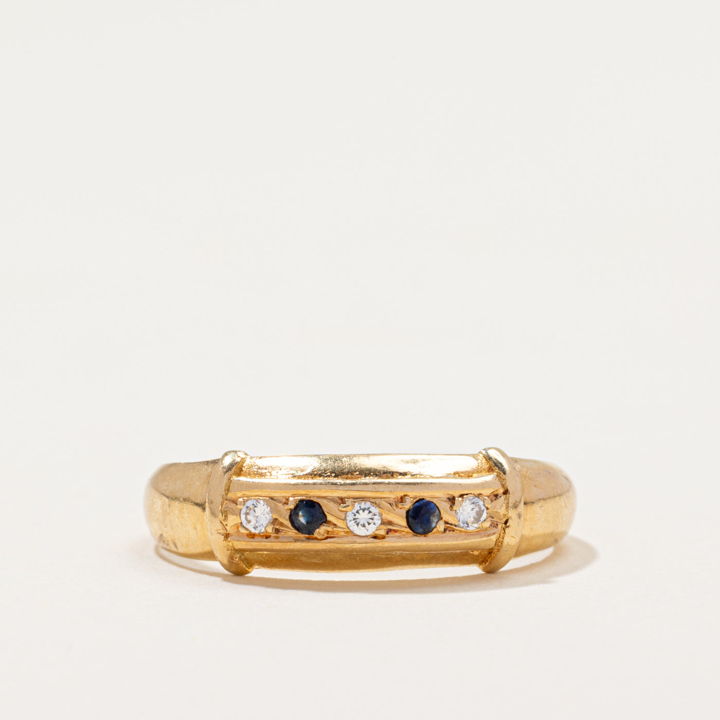 Five Stone Zircon & Sapphire Band | 0.05ctw | SZ 6.5