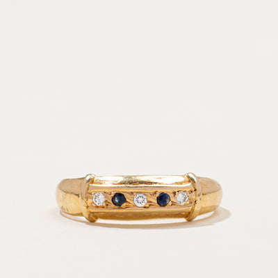 Five Stone Zircon & Sapphire Band | 0.05ctw | SZ 6.5
