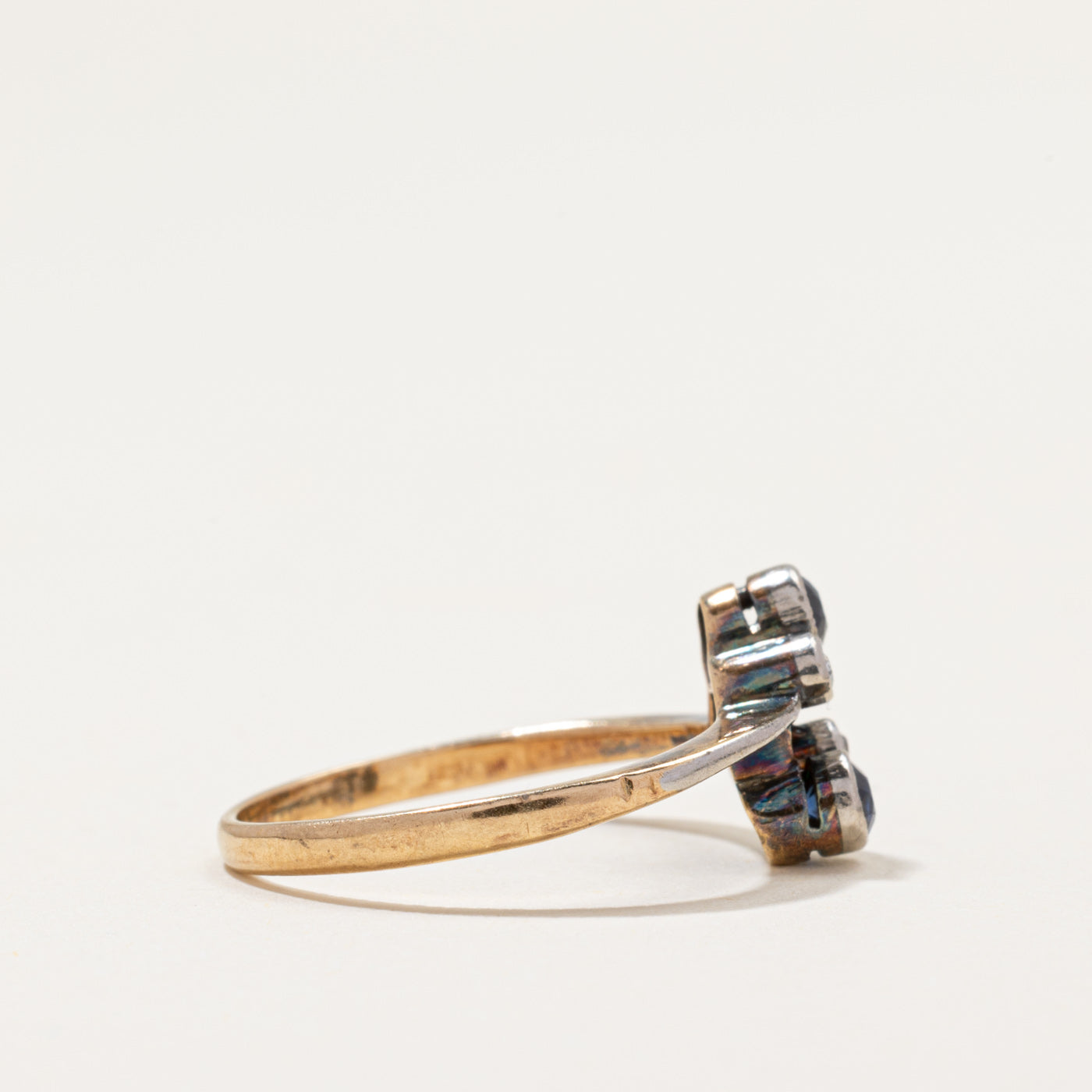 Vintage Sapphire & Diamond Bypass Ring | 0.20ctw, 0.04ctw | SZ 6