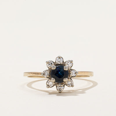 Sapphire & Diamond Petal Ring | 0.35ct, 0.12ctw | SZ 6.75