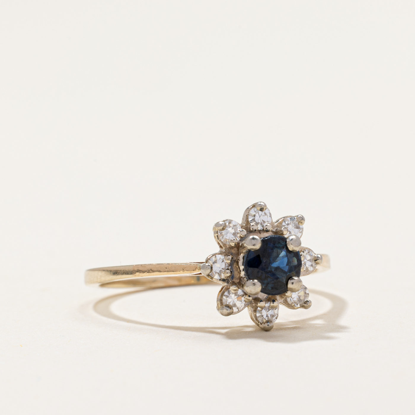 Sapphire & Diamond Petal Ring | 0.35ct, 0.12ctw | SZ 6.75