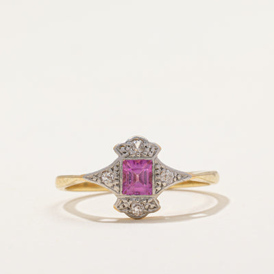 Pink Sapphire & Diamond Ring | 0.40ct, 0.10ctw | SZ 6.5