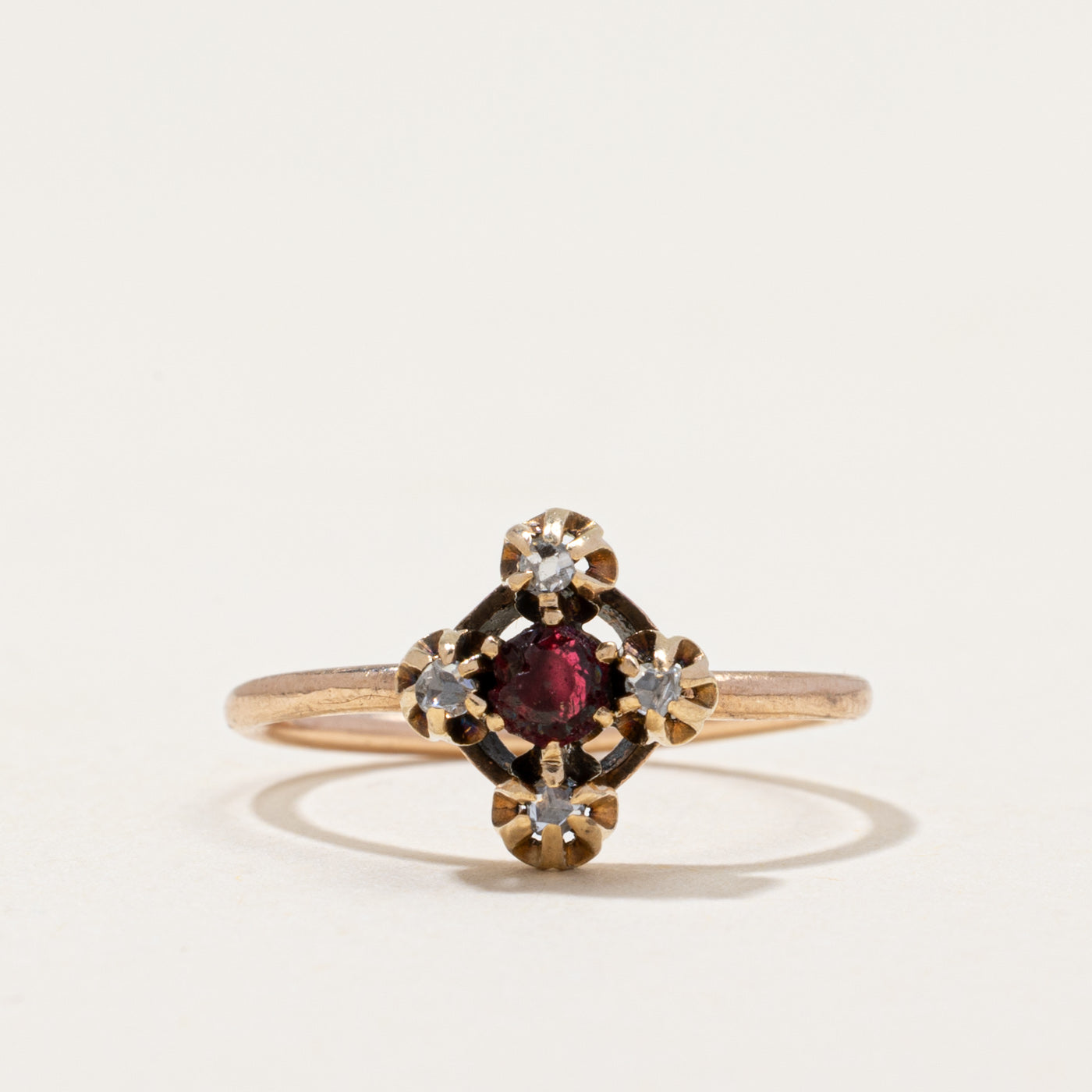Vintage Glass Doublet & Diamond Ring | 0.04ct, 0.04ctw | SZ 2.75