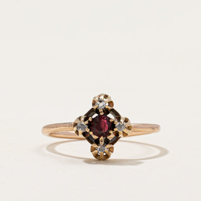 Vintage Glass Doublet & Diamond Ring | 0.04ct, 0.04ctw | SZ 2.75