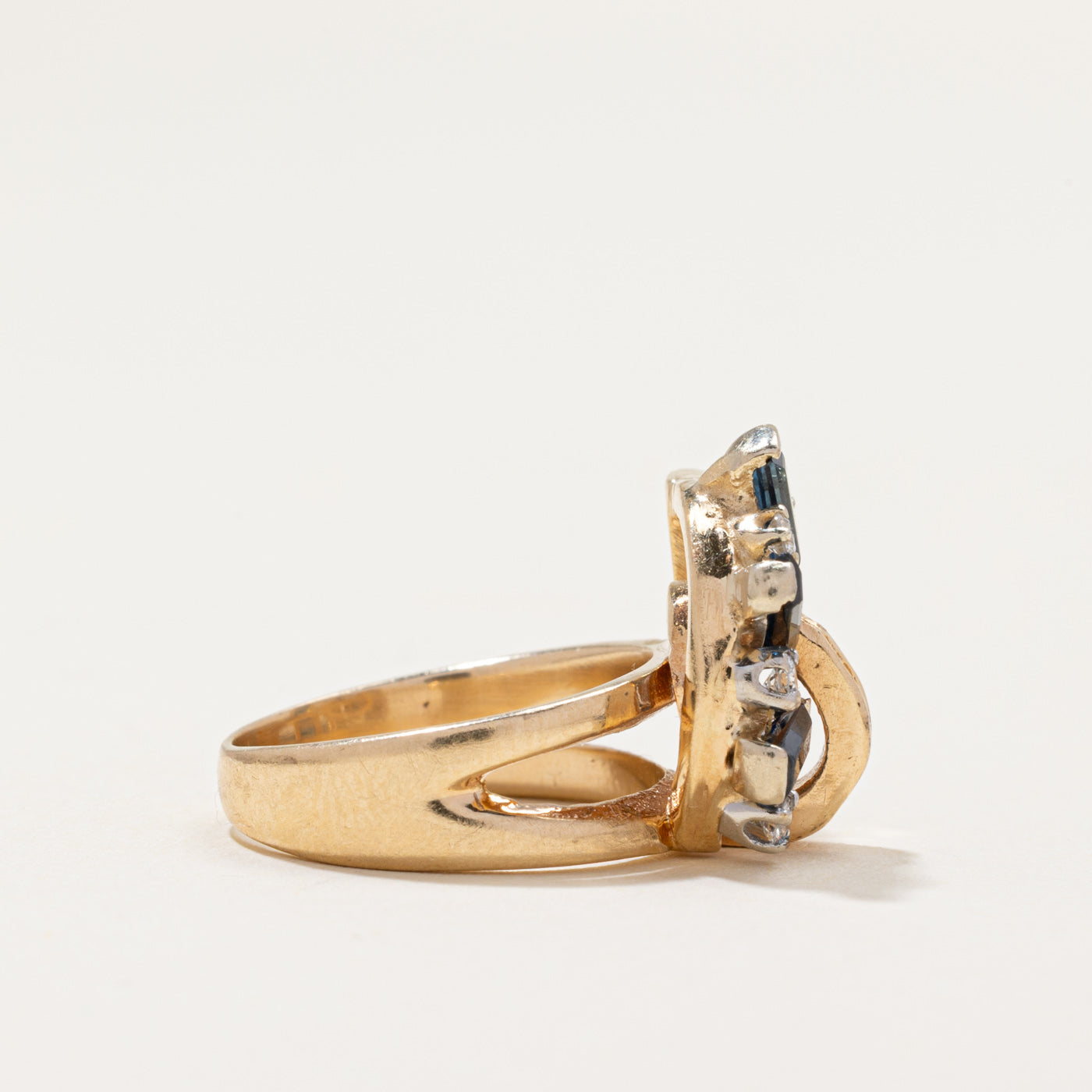 Sapphire & Diamond Cocktail Ring | 1.00ctw, 0.10ctw | SZ 3.5