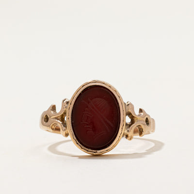 Vintage Carnelian Intaglio Ring | 2.25ct | SZ 8.5